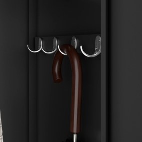Kovová šatňová štvormodulová skriňa na sokli s policou KACPER II, 600 x 1800 x 500 mm, čierna