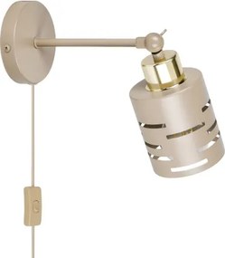 Nástenné bodové svietidlo s vypínačom ELEN 1xE27/35W/230V béžové/zlaté