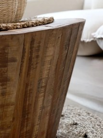 Hnedý drevený koferenčný stôl s policou Grimaud Unit - Ø 92*43 cm