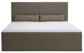 Čalúnená posteľ s úložným priestorom a matracom KARL 140 x 200 cm Žltá