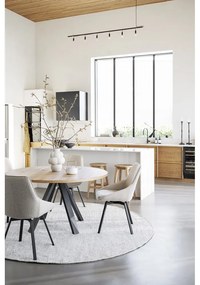 Okrúhly rozkladací jedálenský stôl v dekore duba v prírodnej farbe ø 135 cm Maddock – Rowico