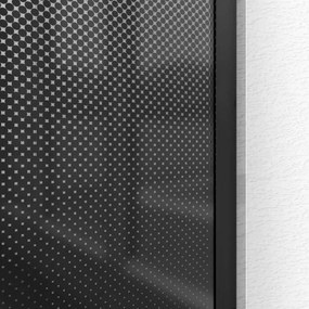 Rea Aero Ombre, sprchová zástena Walk-In 120x195 cm, 8mm číre sklo s čiernym vzorom, čierny matný profil, REA-K2462