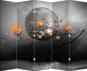 Paraván - Oranžová guľa (210x170 cm)