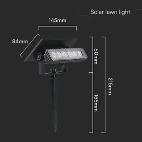 LED Solárne svietidlo LED/0,9W/3,7V 3000K IP65 1200 mAh čierna