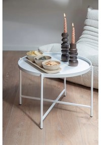 Biely kovový okrúhly konferenčný stolík ø 50 cm Meseta – Leitmotiv