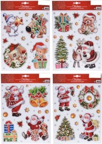 Set vianočných nálepiek so Santa Clausom 21 × 30 cm