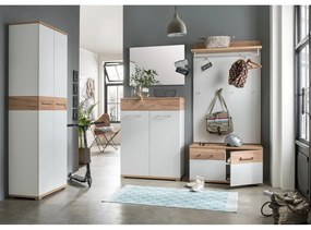 Biely/v prírodnej farbe vešiakový panel v dekore duba Topix – Germania