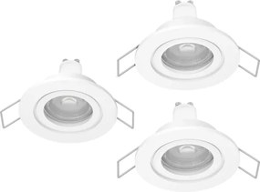 Eglo 902235 - SADA 3x LED kúpeľňových podhľadových svietidiel BARRANCO 1x GU10/4,5W/230V IP44 biela