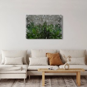 Obraz - Betónový múr s rastlinami (90x60 cm)