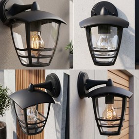 Toolight Toolight, JNH037-1G, vonkajšie nástenné svietidlo v tvare lampáša, 1×E27, IP44, čierna matná, OSW-56223