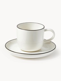 Porcelánové šálky na espresso's podšálkami Facile, 2 ks
