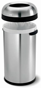 Okrúhly otvorený kôš 60 l, matná oceľ, nerez