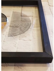 Sklenený obraz v čiernom ráme Vavien Artwork Shapes II., 32 x 42 cm