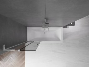 Mexen Velar L, 2-krídlová posuvná vaňová zástena 75 x 150 cm, 8mm šedé sklo, chrómový profil, 896-075-003-41-01
