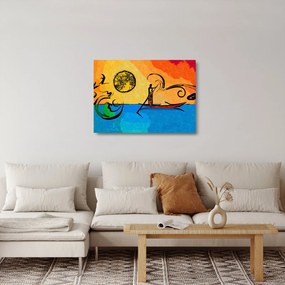 Sklenený obraz starovekej maľby (70x50 cm)