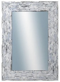 DANTIK - Zrkadlo v rámu, rozmer s rámom 50x70 cm z lišty Travertino strieborné (2893)