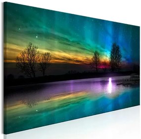 Obraz - Rainbow Aurora (1 Part) Narrow Veľkosť: 150x50, Verzia: Na talianskom plátne