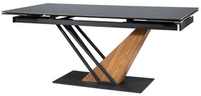 Rozkládací jídelní stůl Genesis 160/220 cm černý mramor/jasan