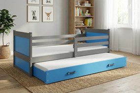 Posteľ s prístelkou RICO 2 200x90 Grafitová - Modrá