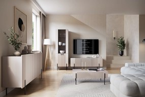 TV stolík Malmi 150 cm - kašmírová / čierna