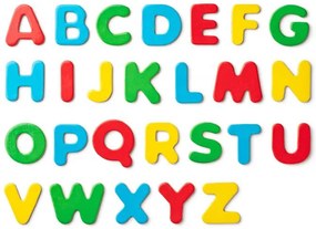 Tabuľa "ABC" s písmenami, s rolkou papiera a téglikmi