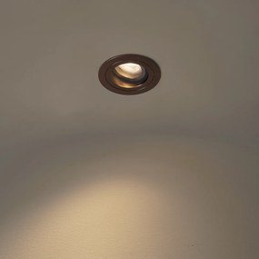 Moderné zapustené bodové svietidlo tmavý bronz otočné a naklápacie IP44 - Chuck