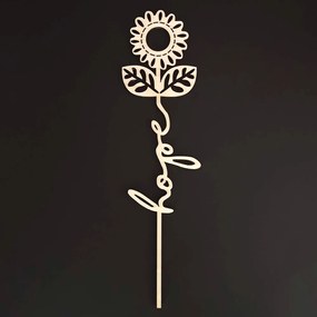 AMADEA Drevený zápich kvetina - Hope, dĺžka 28 cm