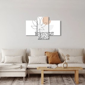 Obraz - Line art kvety N⁰3 (90x60 cm)