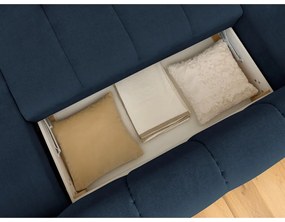 Tmavomodrá rozkladacia/s úložným priestorom rohová pohovka (ľavý roh/do tvaru "U") Fuji – Bobochic Paris