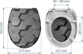 Eisl Sanitär WC sedadlo Duroplast Soft Close Hexagons 82392
