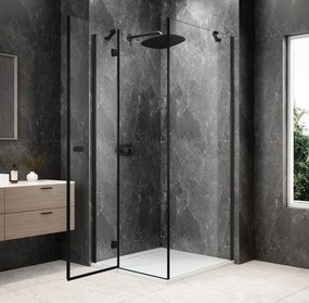 Polysan Polysan, GLOBE BLACK štvorcová sprchová zástena 800x800mm, číre sklo, ľavá, GB1080-3215LB