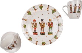 Porcelánová šálka s tanierikom s Luskáčikmi Happy Little Christmas - 12*9*6 cm / Ø 14*2 cm / 200 ml