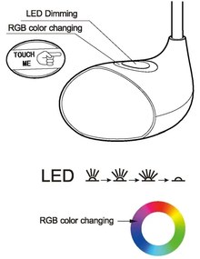 Eglo 97078 - LED Stolná lampa CABADO 1 1xLED/2,2W+0,3W/230V RGB