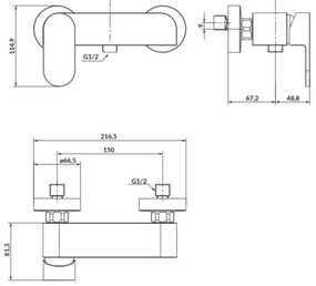 Cersanit S951-321 - Sprchová batéria CREA čierna