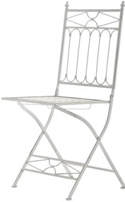 Kovová skladacia stolička Asina (SET 2 ks) - Biela antik
