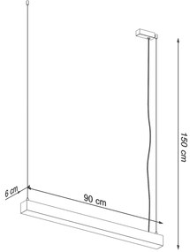 Závesné LED svietidlo Pinne 90, 1x LED 25w, 3000k, b
