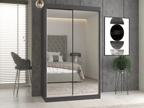 Šatníková skriňa s 2 zrkadlami IGA 120 cm antracit