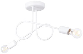 Stropné svietidlo Loop 2, biele telo svietidla