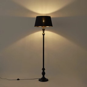 Stojacia lampa s tienidlom 45 cm čierna so zlatým interiérom - Classico