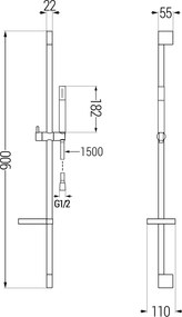 Mexen sprchový set DS70, čierna, 785704583-70