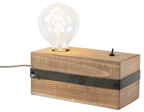 Priemyselná stolná lampa drevo - Reena