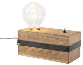 Priemyselná stolná lampa drevo - Reena