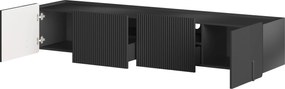 Závesná TV skrinka Malmi 200 cm - čierny mat / čierna