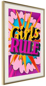 Artgeist Plagát - Girls Rule II [Poster] Veľkosť: 40x60, Verzia: Zlatý rám