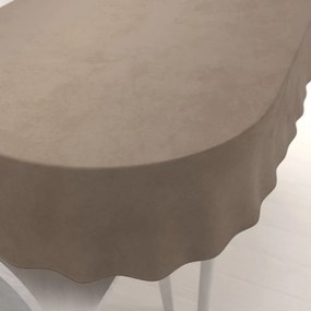 Biante Veľký zamatový oválny obrus Velvet Premium SVP-005 Svetlo hnedý 240x280 cm