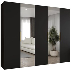 Skriňa Marbella II 250 čierna/zlatá