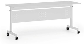 Mobilný stôl PRIMO MOBI, 1800 x 600 mm, biela podnož, biela