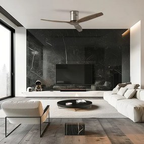 ZEVENTI - Stropný ventilátor SPELLO Wi-Fi Tuya chróm/dub + diaľkové ovládanie