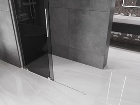 Mexen Velar, sprchová zástena s posuvnými dverami Walk-in 140 x 200 cm, 8mm šedé sklo, chrómová, 871-140-000-43-01