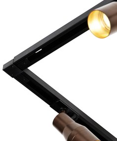 Moderný koľajnicový systém s 5 bodovými svetlami tmavý bronz 1-fázový - Iconic Kohua